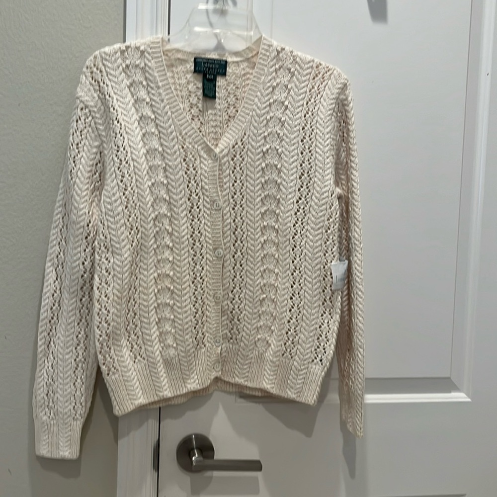 Ralph Lauren Cream Cable Knit Cardigan